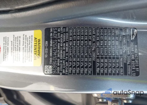 2021 Jaguar E-Pace 300 Sport P300 Awd Automatic z USA, uszkodzony, nr VIN SADF12GX7M1016626